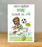 Personalised Footballer Birthday Card, Jota, mum, dad, grandad, son, daughter, 