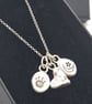 Personalised Sterling Silver Cluster Necklace, Hand-Stamped Pebble Charms, Mix & - Image 10