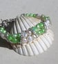 Apple Green & White Freshwater Pearl Glamour Bracelet "Mint Crush" - SALE