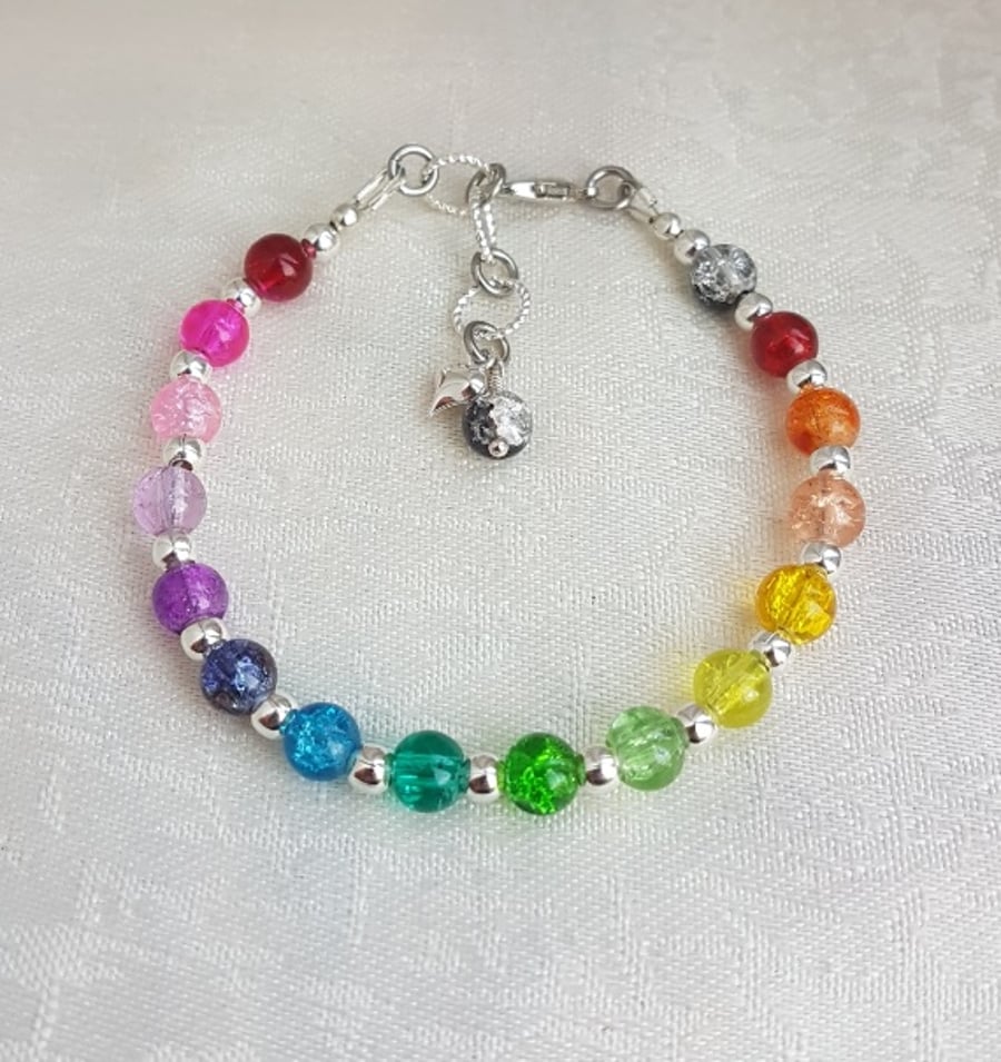 Gorgeous Rainbow Bead Bracelet - Design 1