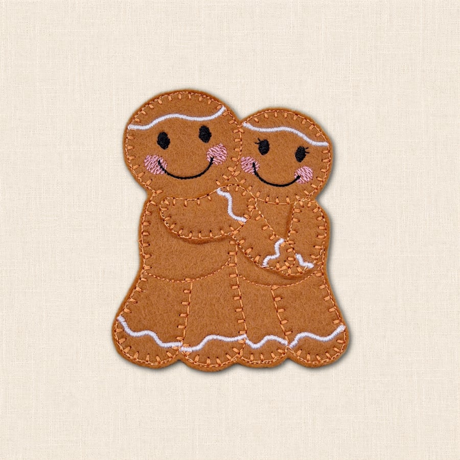 Couple in Love Gingerbread Decoration - Cute Felt Love Keepsake