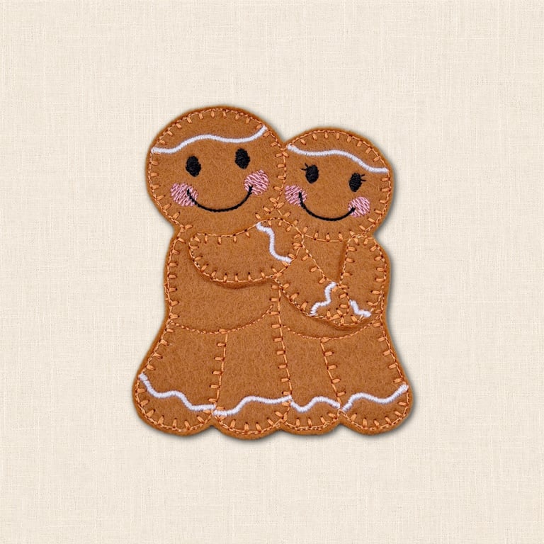 Couple in Love Gingerbread Decoration - Cute Felt Love Keepsake