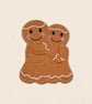 Couple in Love Gingerbread Decoration - Cute Felt Love Keepsake