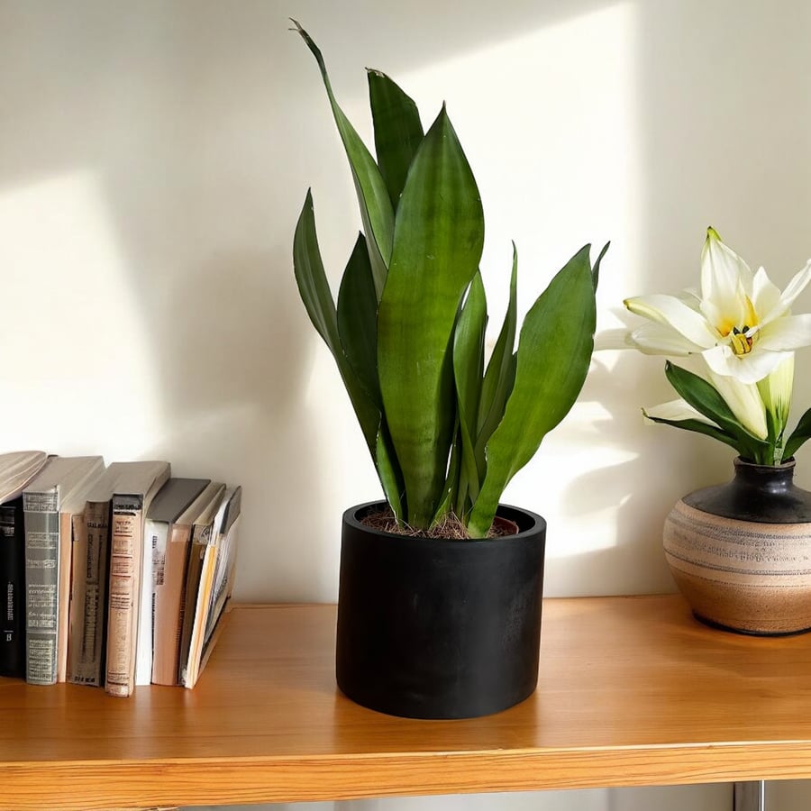 Large Black Plant Pot  - Minimalist Round Houseplant Pot Holder LPP22