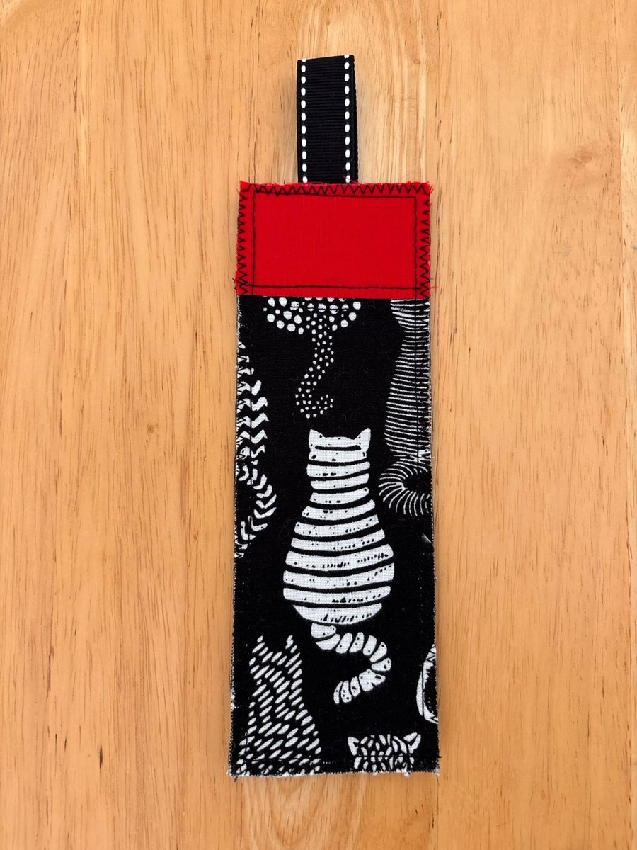 Patchwork cats print bookmark