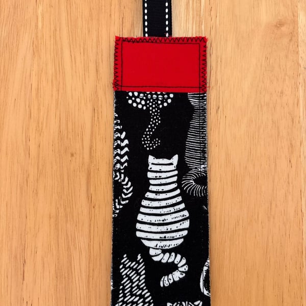 Patchwork cats print bookmark