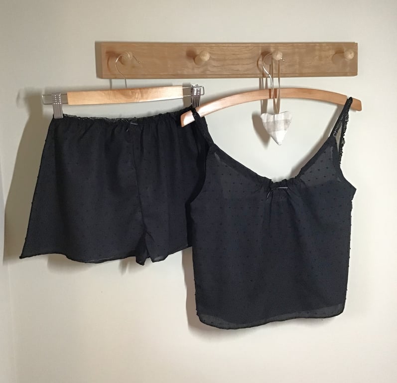Cami and French Knickers Set black