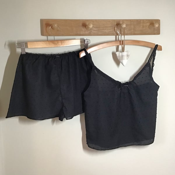 Cami and French Knickers Set black