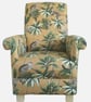 Monkeys Ochre Armchair Adult Chair Fryetts Mustard Fabric Animals Jungle Apes - Image 1