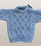 Hand Knitted Cable Pattern Jumper In Wool Blend Yarn - Fits Age 6-12 months - Image 2
