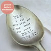 Deal With It, Joke Xmas Gift, Old Spoon, Hand Stamped
