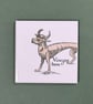 'Feels Familiar' (Set 2 - Sepia) ceramic coaster or decorative tile set. - Image 4
