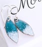 Colourful teal enamel dangle earrings - Image 2