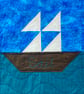 Sail Away - Lap, baby quilt or wall hanging with stars and sailboats - Image 2
