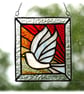 Sunset Dove Stained Glass Art Picture Suncatcher Handmade 