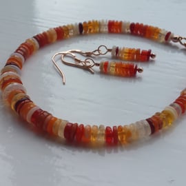Shades Of Fire Opal Bracelet and Earring Set 2