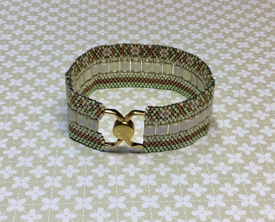 Peyote Stitch Beaded Cuff Bracelet