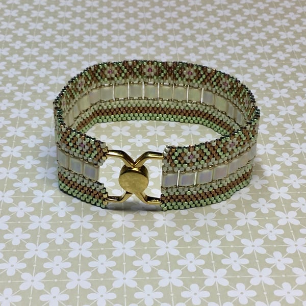 Peyote Stitch Beaded Cuff Bracelet