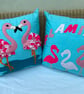 A Touch of Flamingo. Two Cushions with Flamingo Decoration. Holiday Memories  - Image 1