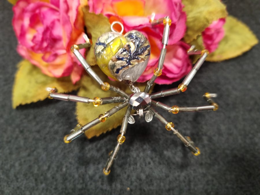 Hanging Spider Suncatcher Decoration Vintage Bum Bead