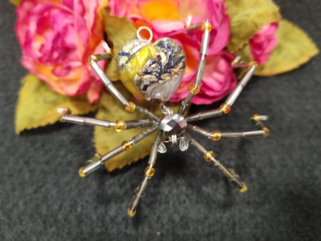Hanging Spider Suncatcher Decoration Vintage Bum Bead