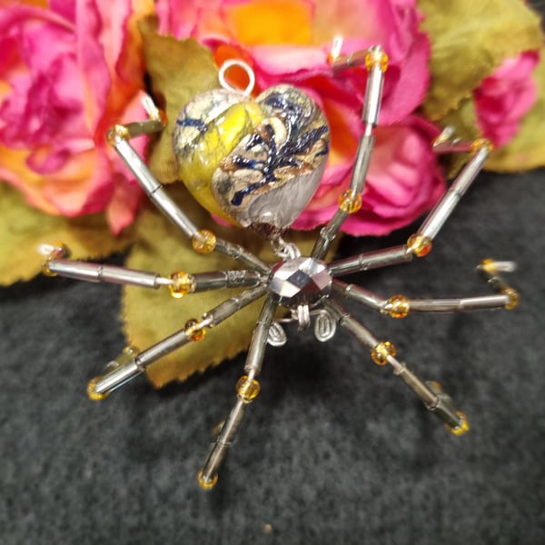 Hanging Spider Suncatcher Decoration Vintage Bum Bead