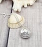 Real snail shell preserved in silver, pendant necklace