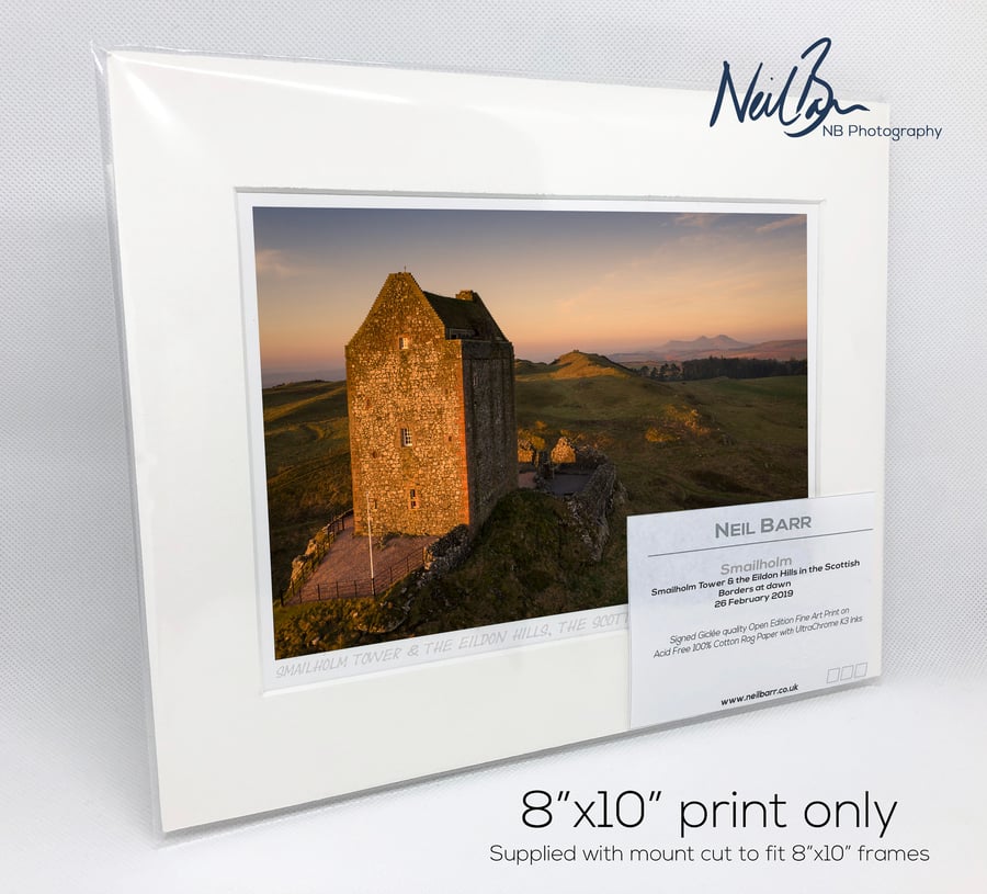 Smailholm Tower & Eildon Hills Borders Scotland - A5 (10" x 8") Unframed Print