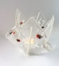 Christmas candle holder, festive tea light, Xmas decor, gift for mum, glass. 