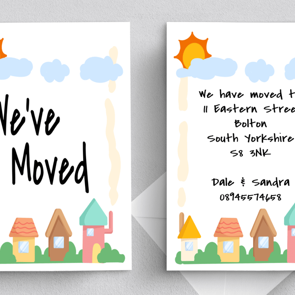 We've Moved House, Moved Home, New Home Card, Personalised Card for New Home