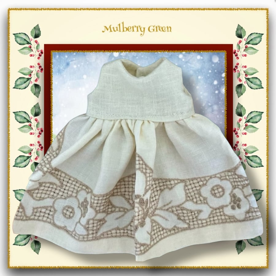 Embroidered Linen Dress 