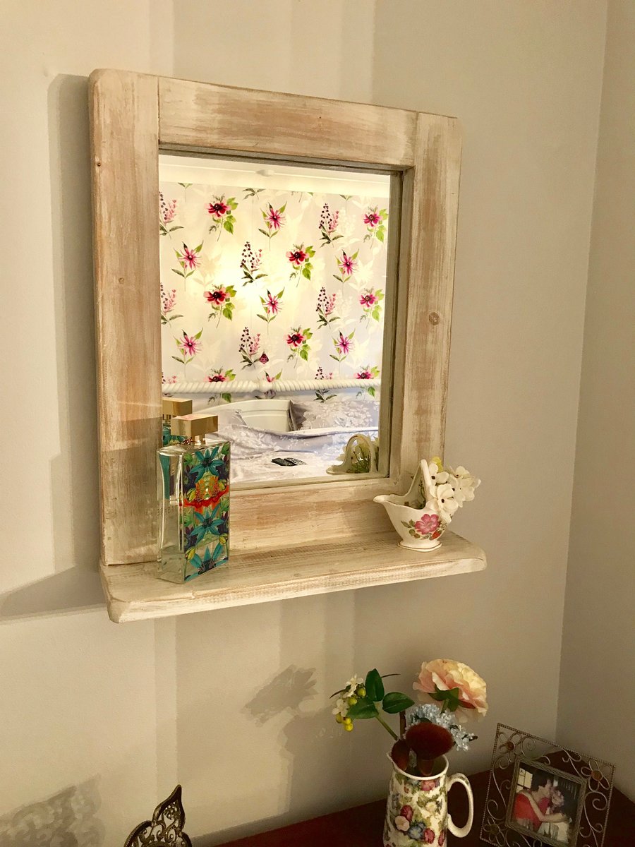 Mirror, Handmade, Cottage Style, Victorian Shabby Chic, Rectangular Mirror with 