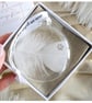 Pet Memorial Round Feather Bauble, Paw Print Round Glass Christmas Ornament, Pet - Image 1
