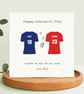Football Valentine's Day Card, personalised with any team, names and year.  - Image 2