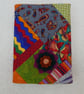 Notebook. A5 size. Lined Notepad with Quilted Crazy Patchwork Cover. GreyPaisley - Image 1