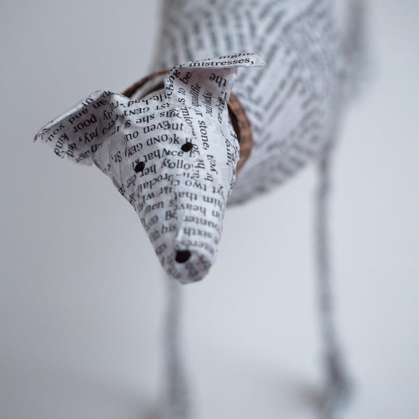 Ness Large Paper Mache Standing Pointy Dog Sculpture