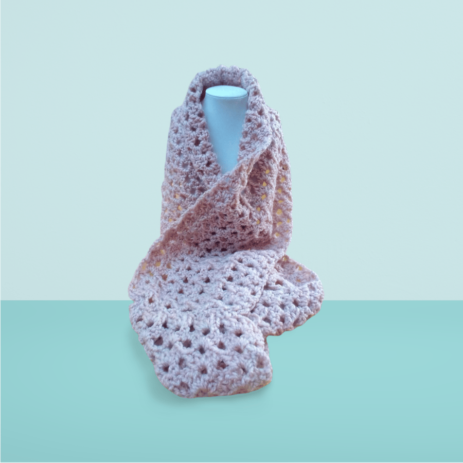 Crocheted blush cowl