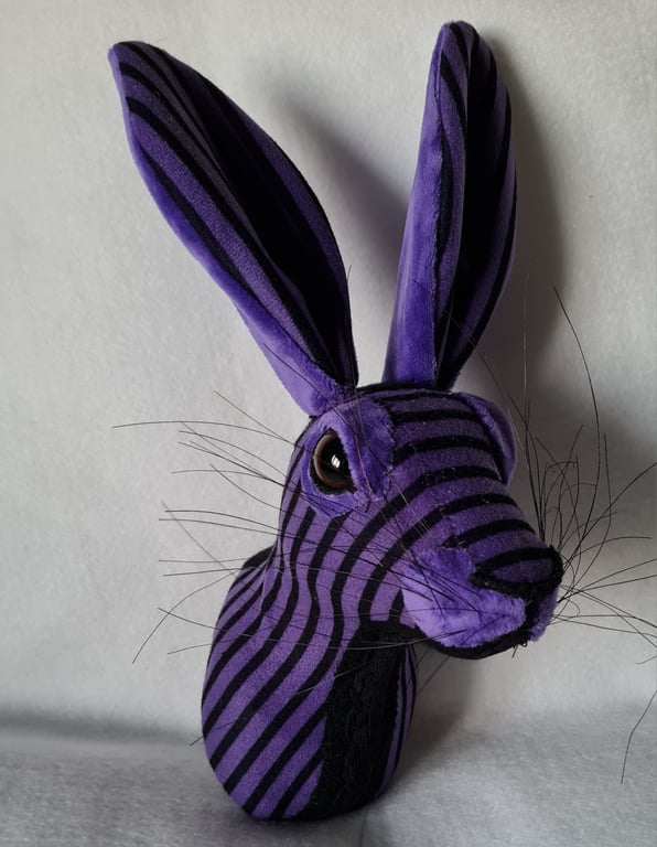 Faux hare head wall mount - gothic Wednesday Addams inspired