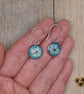 Blackthorn Flower Resin Earrings, Blue, 304 Stainless Steel, Made in Scotland - Image 3