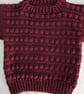 Burgundy bobble knit jumper for a one year old boy or girl  - Image 3