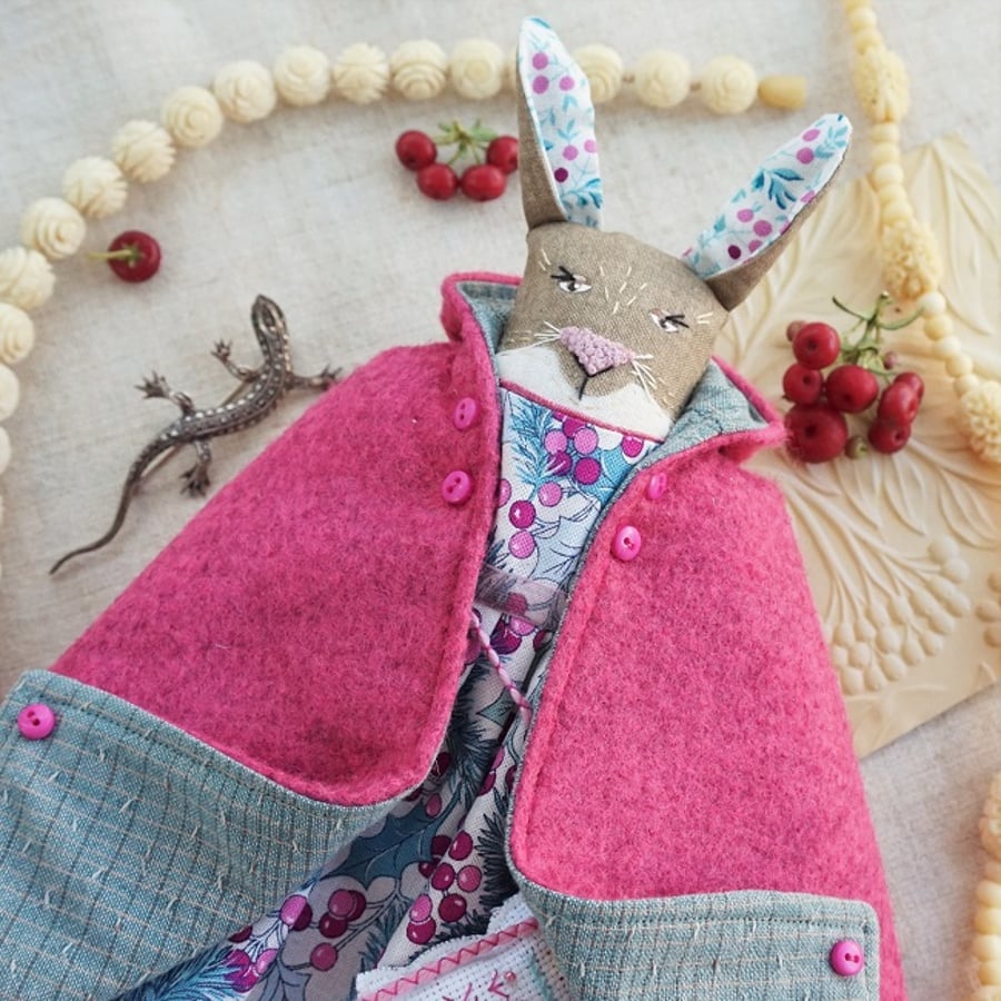 Daalny, A Winter Bunny with a Wool Cape