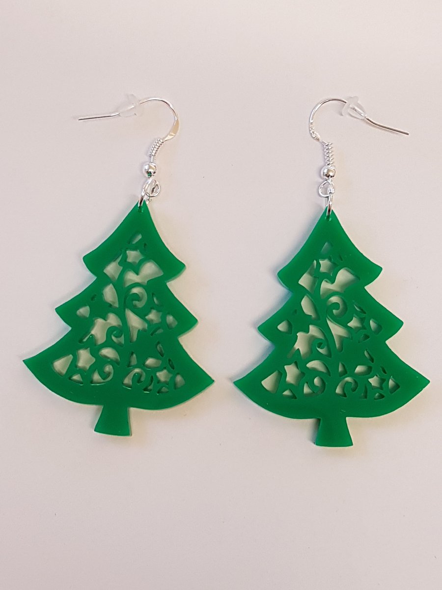 Christmas Tree Earrings - Acrylic