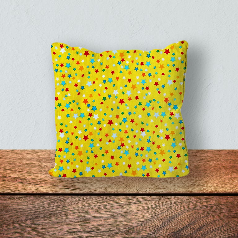 Children's Cushion, Nursery Mini Cushion, Handmade Cushion-Coloured Stars-SMC45