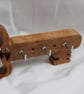 Handcrafted Wall-Mounted Key Rack – Cherry Wood with Silver Hooks
