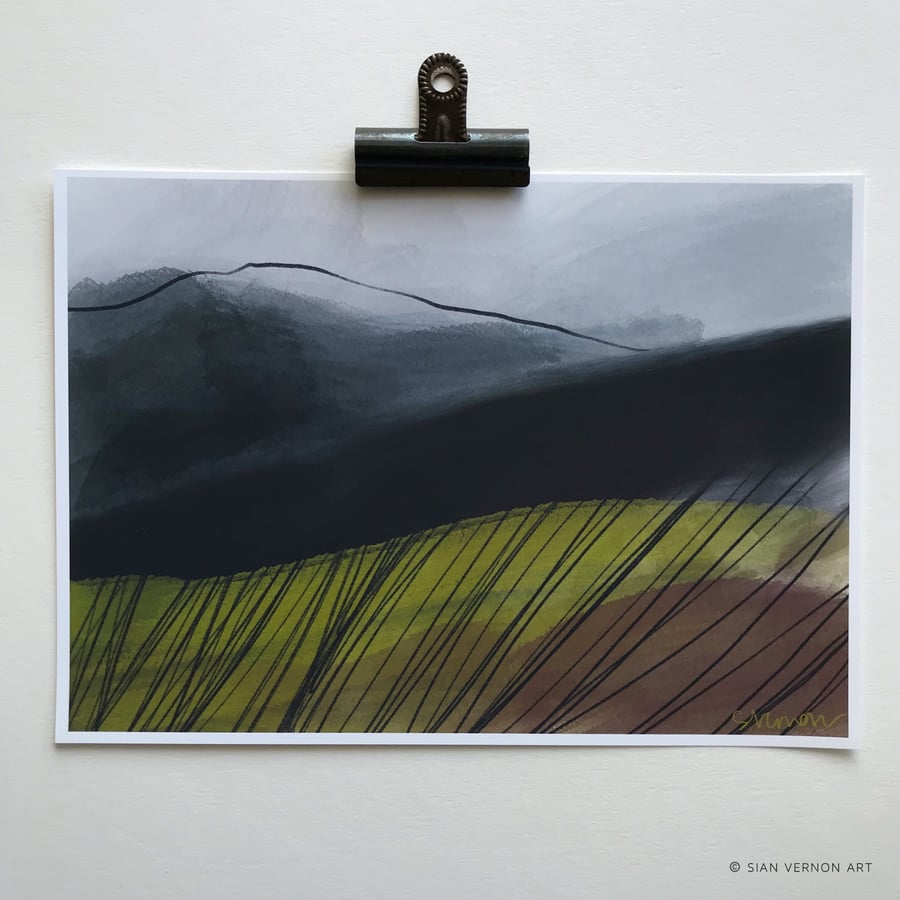 Autumn Storm - Peak District landscape print A4