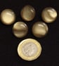 Vintage Buttons: Taupe ‘Moonstone’ Effect, 5x 16mm - Image 1