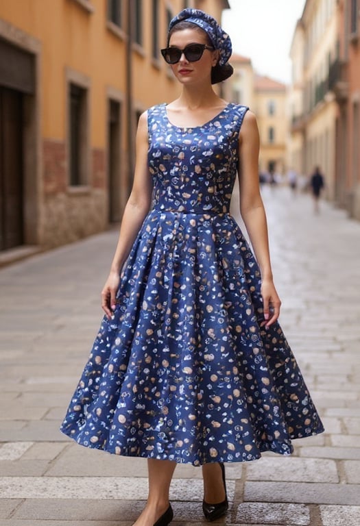 1950s Vintage Retro Rockabilly dress, cat print, women's sizes 14-26