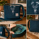Dinky Harris Tweed Crossbody Bag with stag