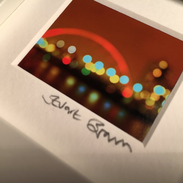 'GLASGOW LIGHTS',  mini signed and framed print 