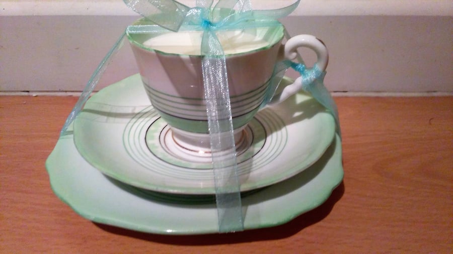Bone china vintage teacup candle with soya wax